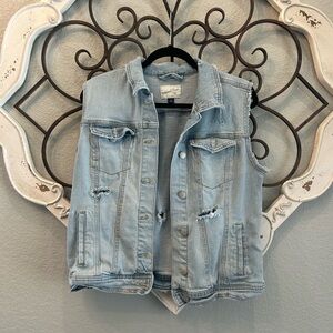 Distressed Jean Vest